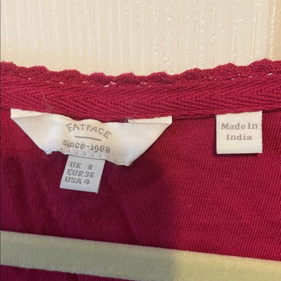 Fat Face Berry Red Long-Sleeve Henley Top - Picture 2 of 5